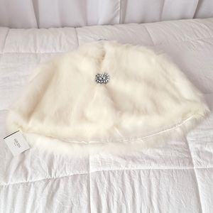 David's Bridal Faux Fur Cape